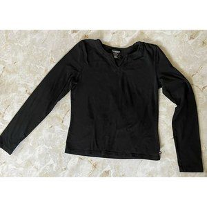 RALPH LAUREN POLO JEANS COMPANY WOMEN SZ LARGE BLACK LONG SLEEVE SHIRT USED